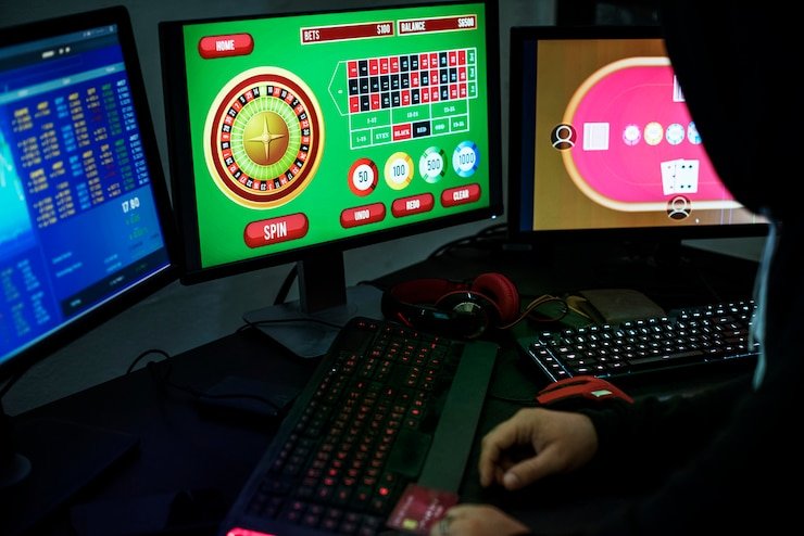 berkah77 live casino dealer showing baccarat and Dragon Tiger tables on mobile screen